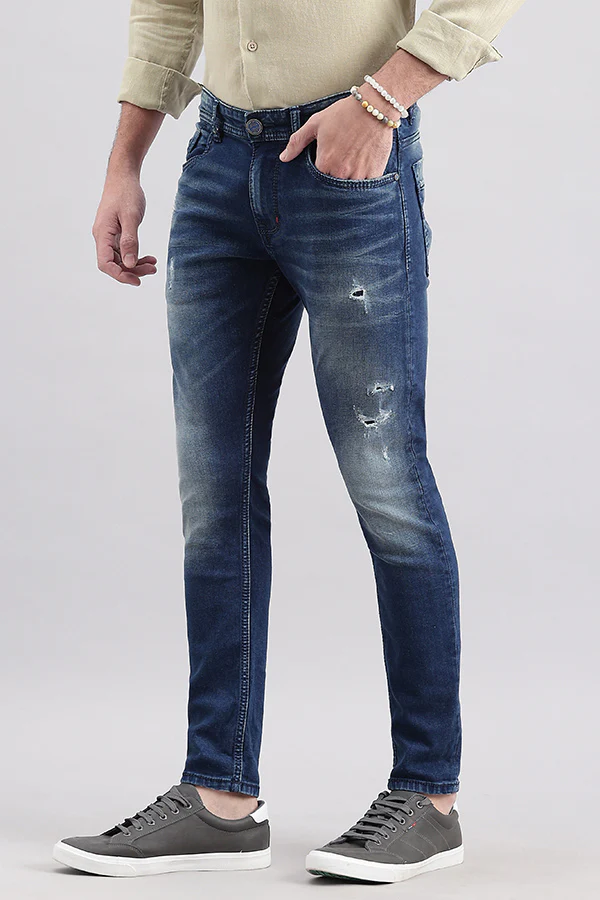 Med Blue Low-Rise Ankle Length Jeans - Image 5