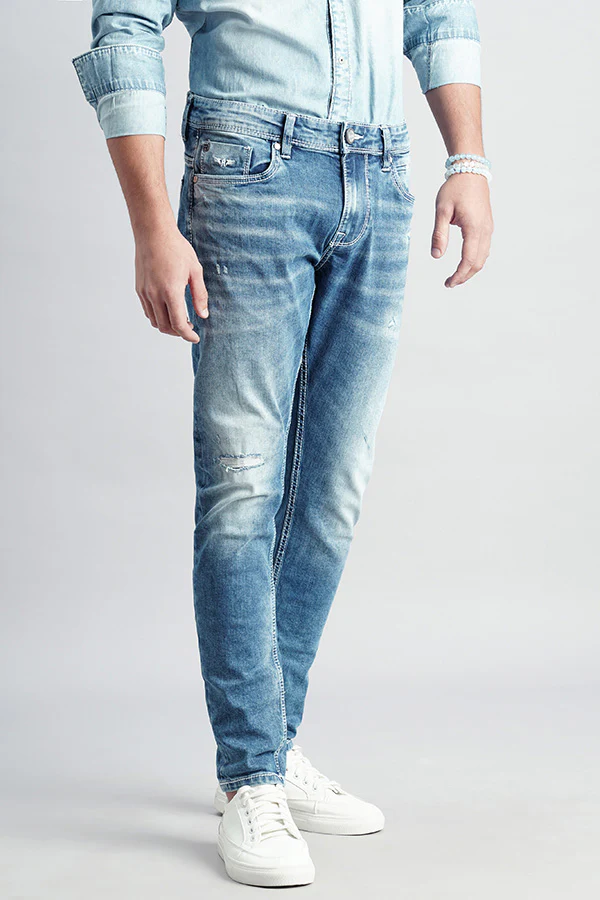 Med Blue Low-Rise Ankle Length Jeans - Image 3