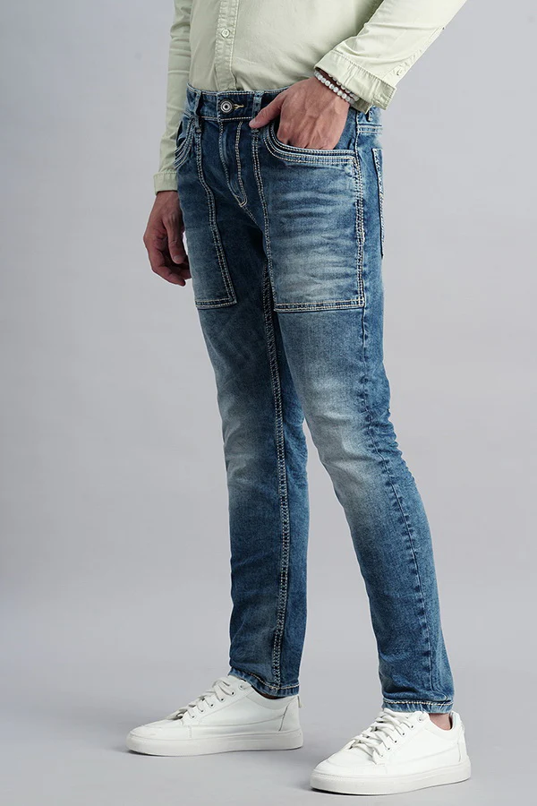 Med Blue Low-Rise Ankle Length Jeans - Image 5