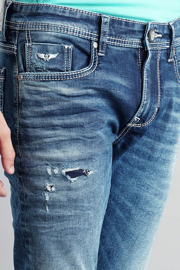 Med Blue Low-Rise Ankle Length Jeans - Image 6