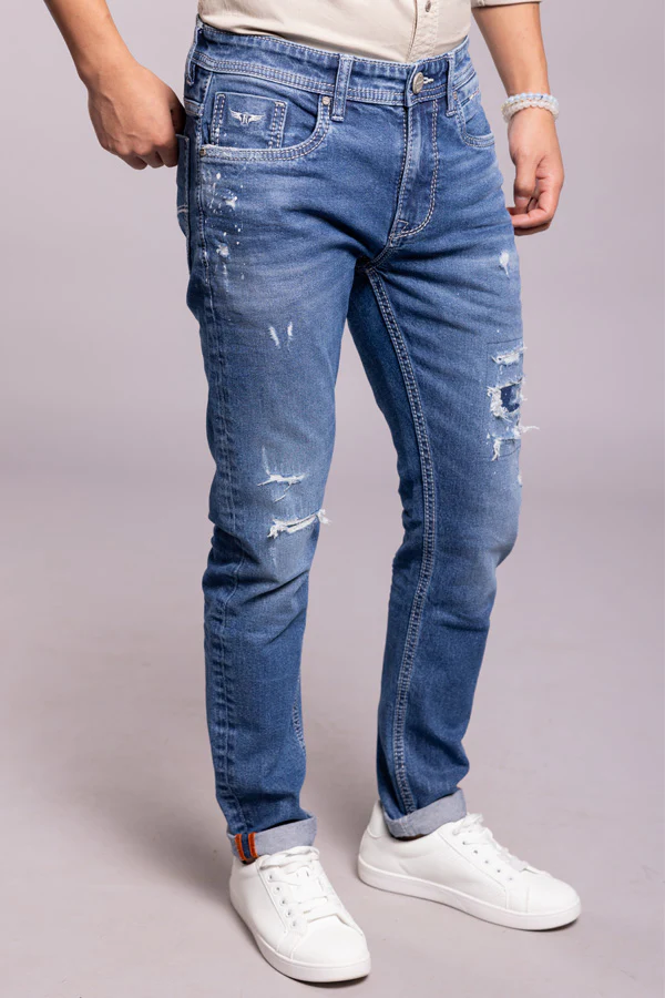 Med Blue Low-Rise Ankle Length Jeans - Image 6