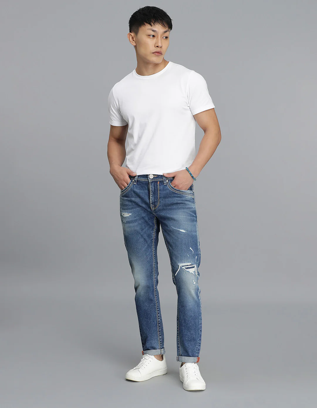 Med Blue Low-Rise Ankle Length jeans - Image 2