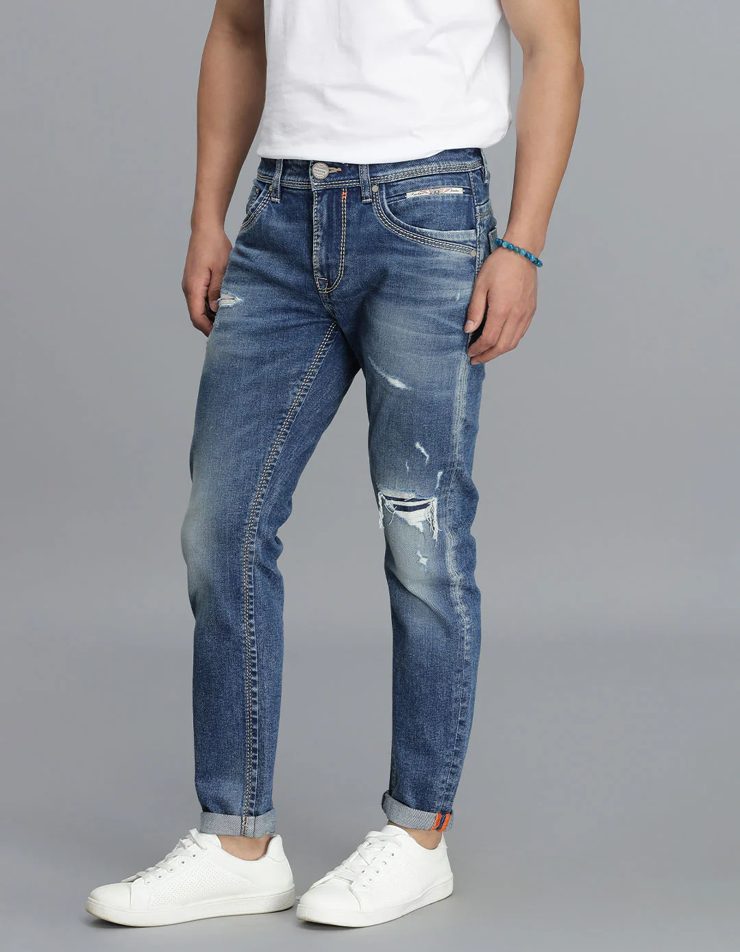 Med Blue Low-Rise Ankle Length jeans - Image 3