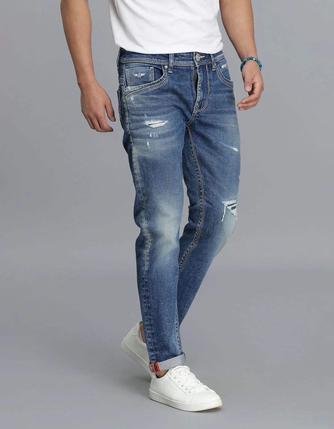 Med Blue Low-Rise Ankle Length jeans - Image 4