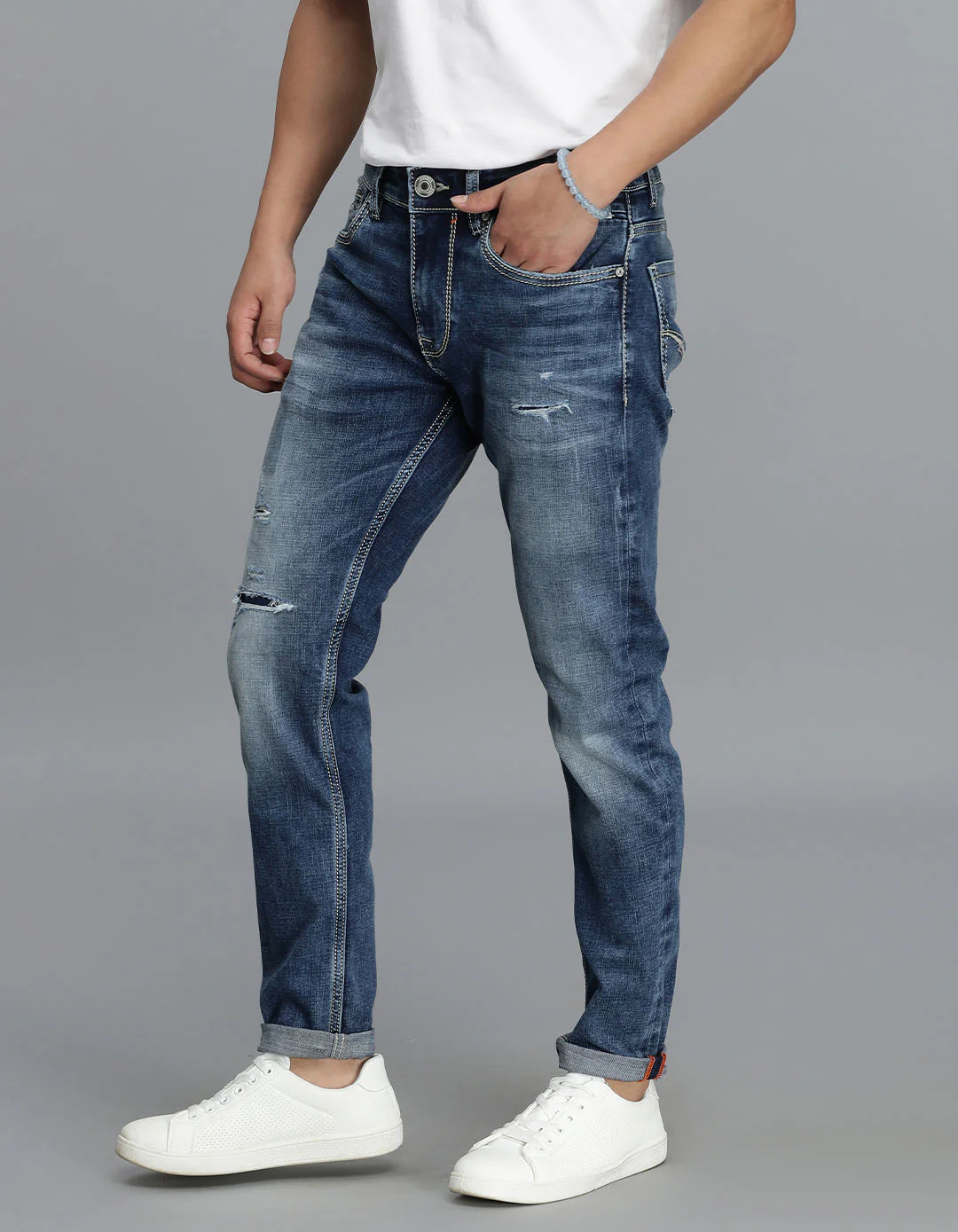 Med Blue Low-Rise Ankle Length jeans - Image 3