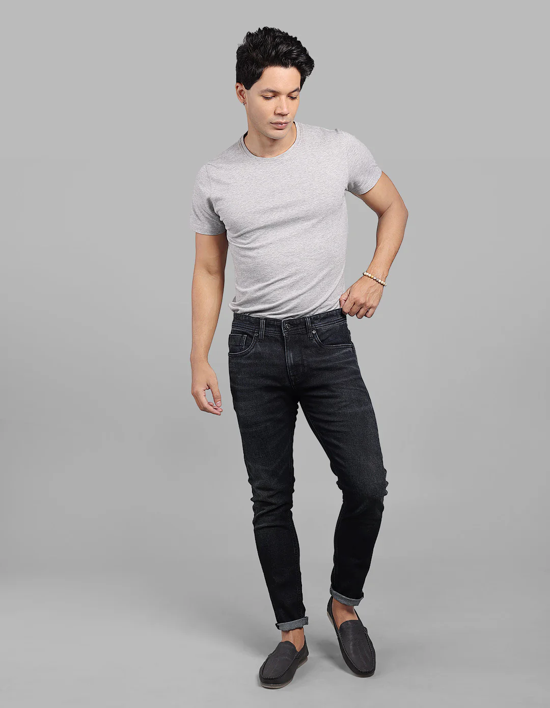 Med Blue Low-Rise Ankle Length Stretch Jeans - Image 2