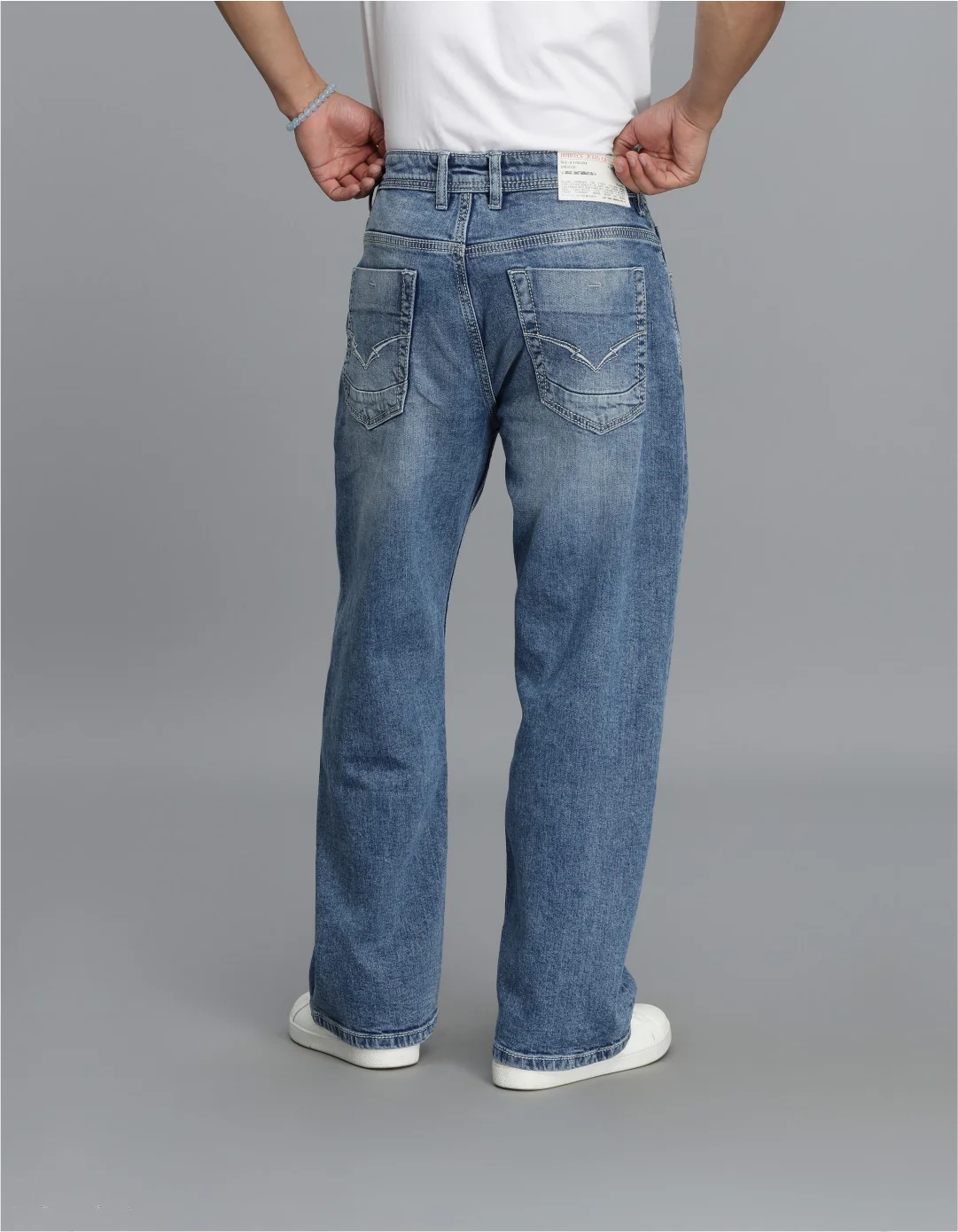 Med Blue Midrise Loose Fit Cropped jeans - Image 5