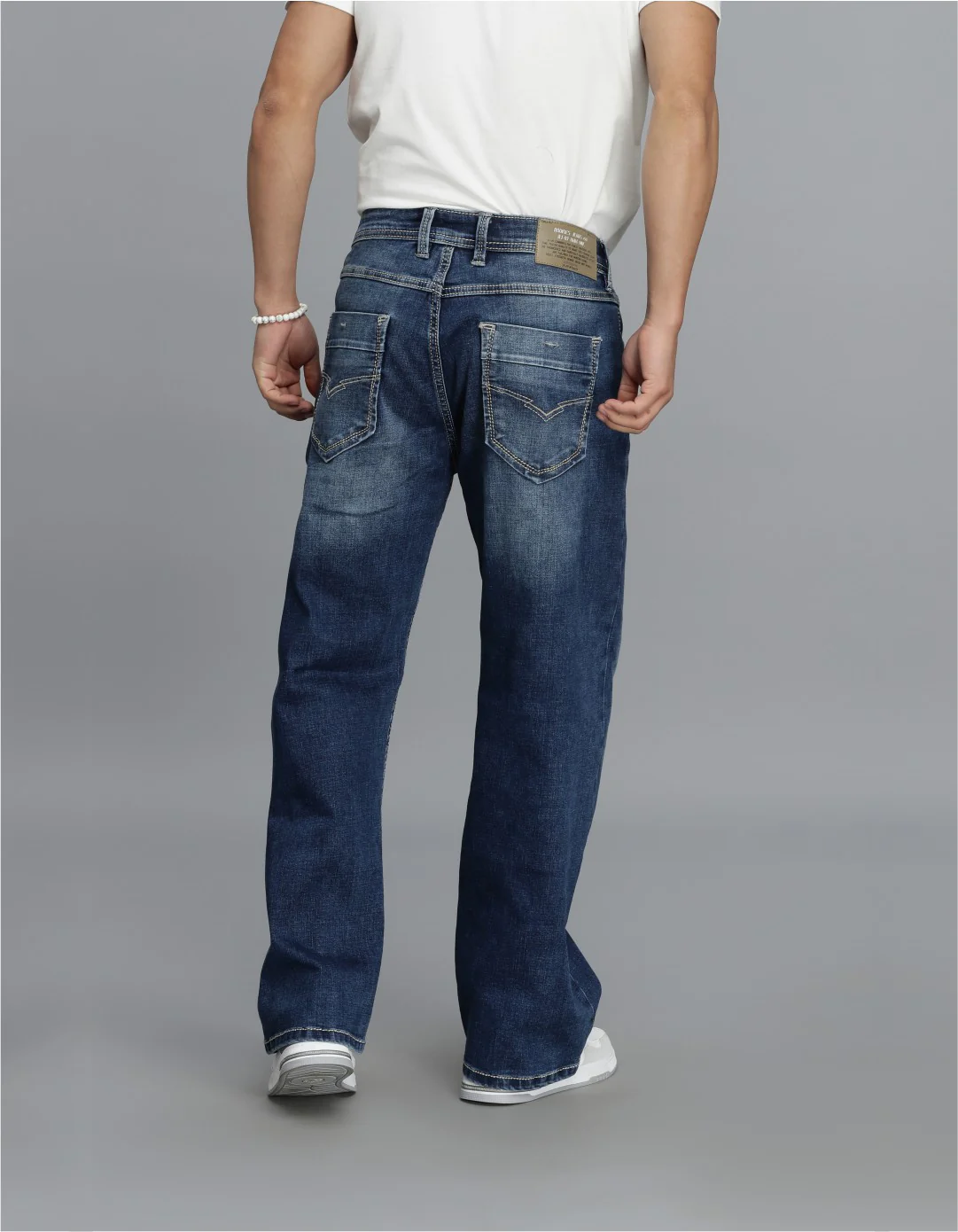 Med Blue Midrise Loose Fit Cropped jeans - Image 5