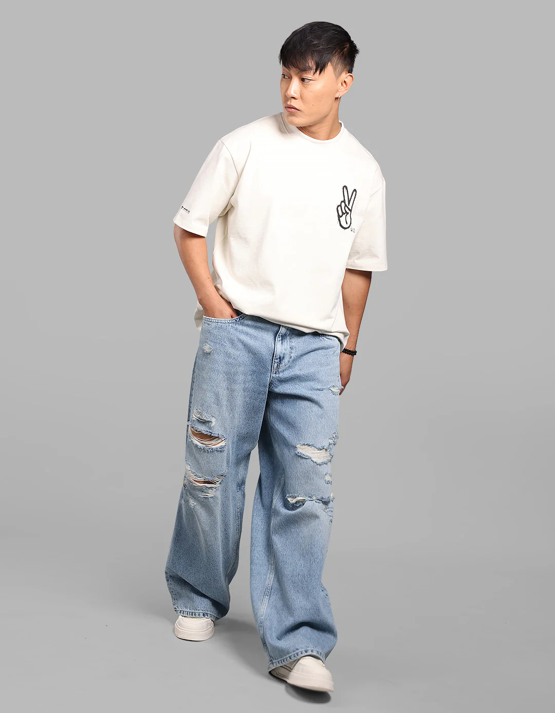 Med Blue Extra Loose Fit Jeans - Image 2