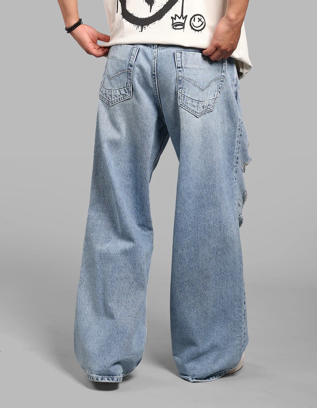 Med Blue Extra Loose Fit Jeans - Image 6