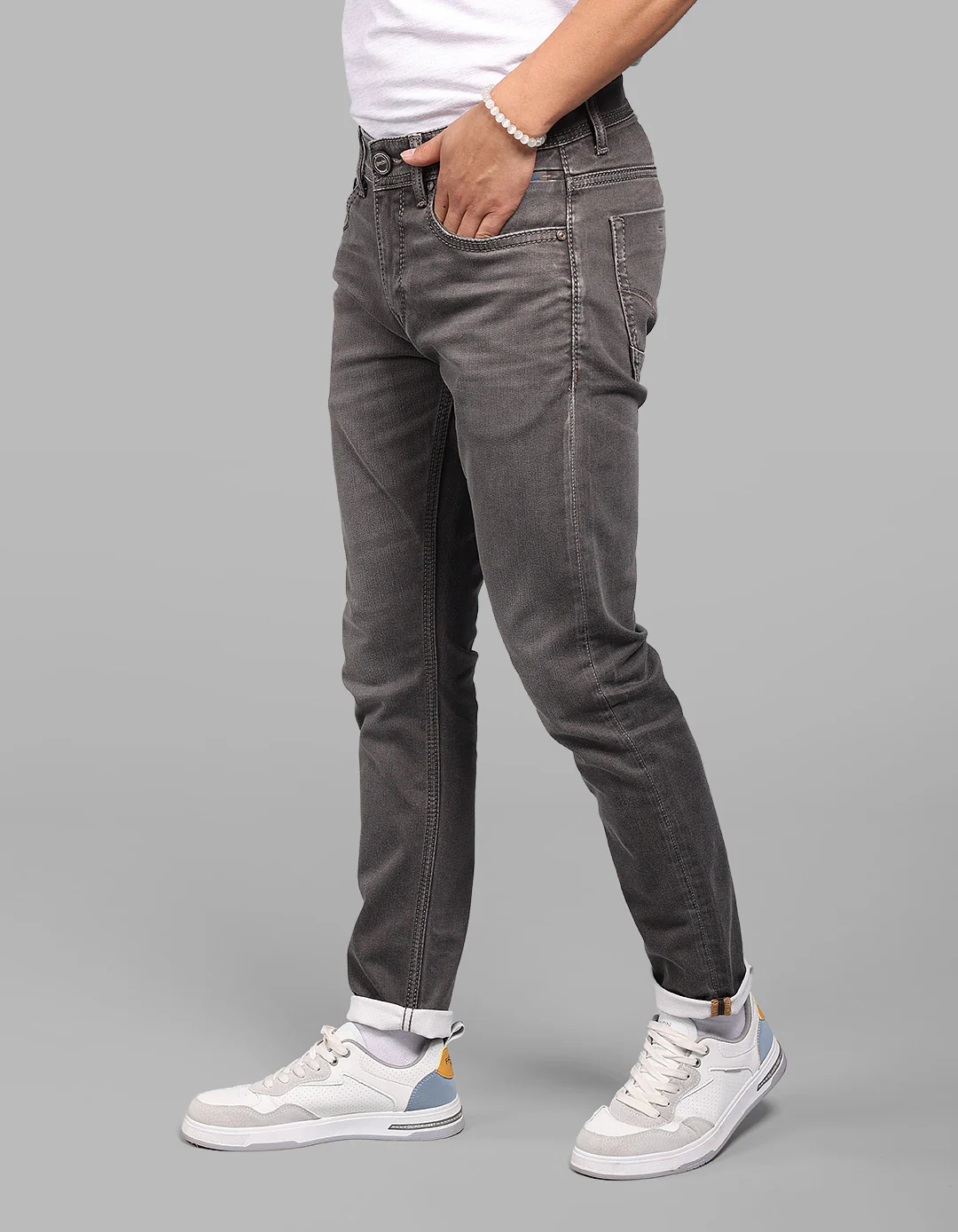 Med Brown Low-Rise Ankle Length Stretch Jeans - Image 3