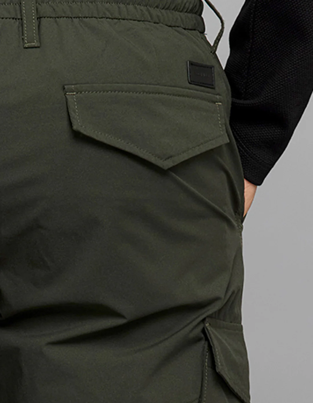 Military Green Comfort Straight Fit 100% Polyestor Cargo Pants - Image 6