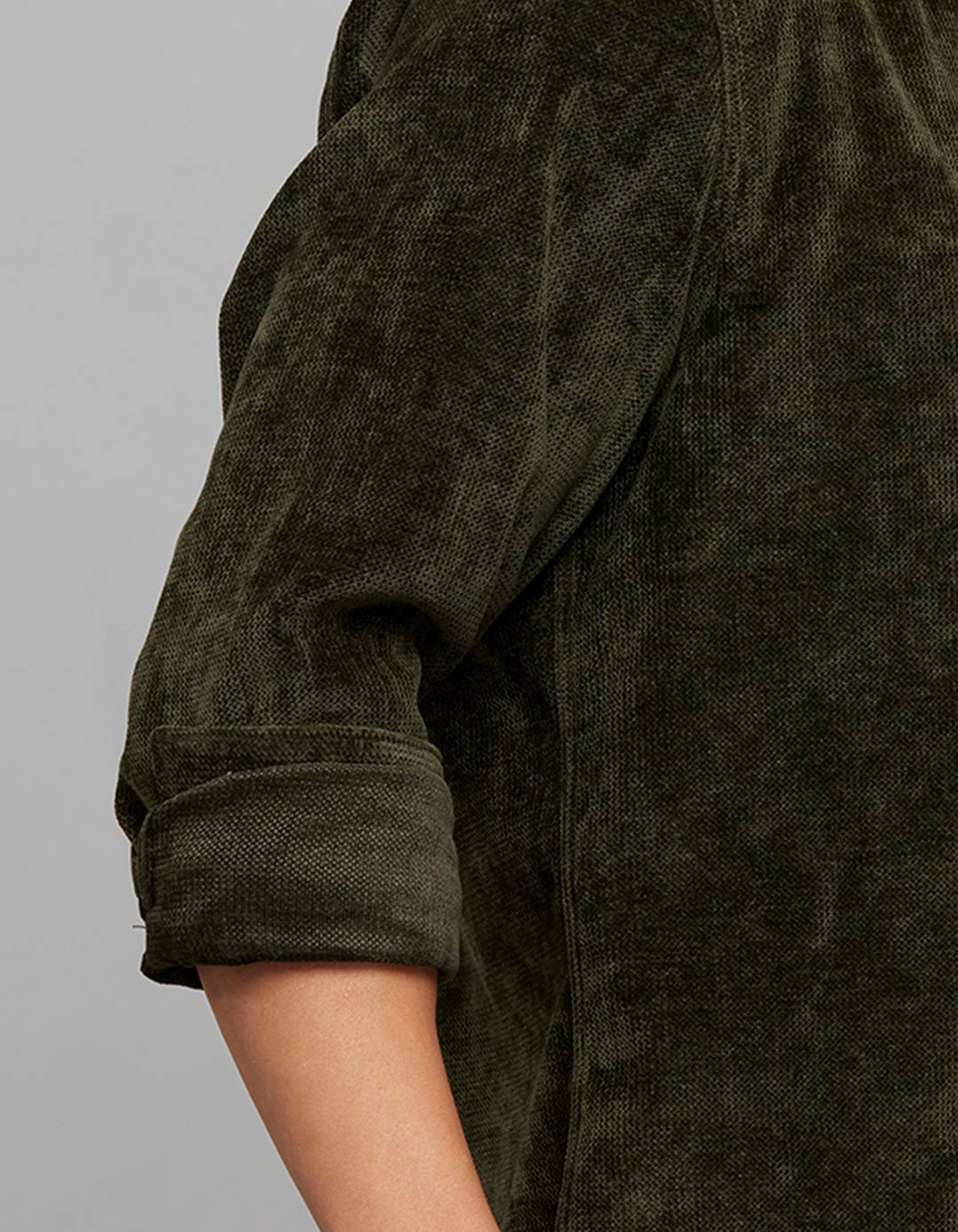 Military Green Full Sleeves Button Front Closure Shacket - Image 7