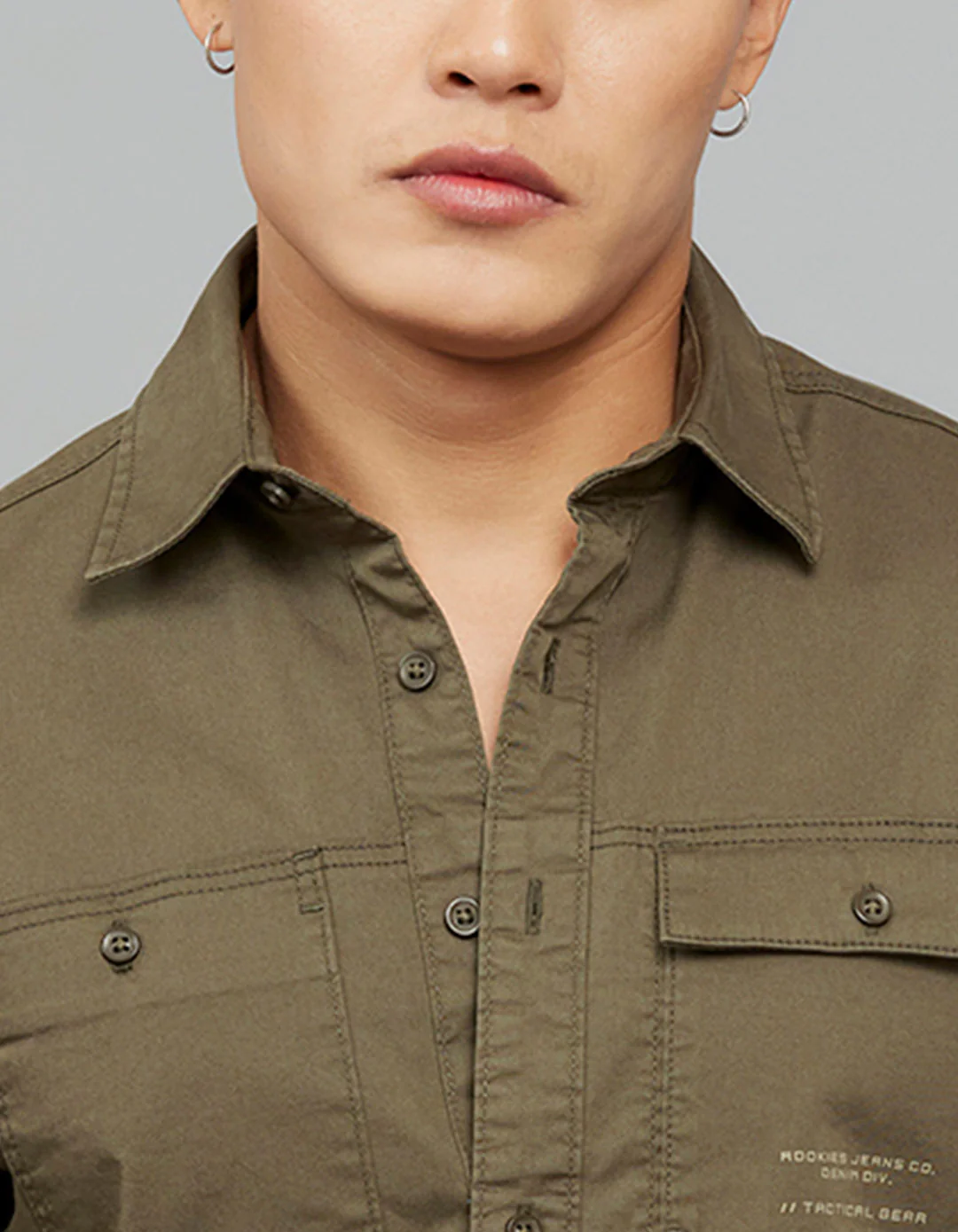 Military Green Full Sleeves Cargo Shirt - Image 6