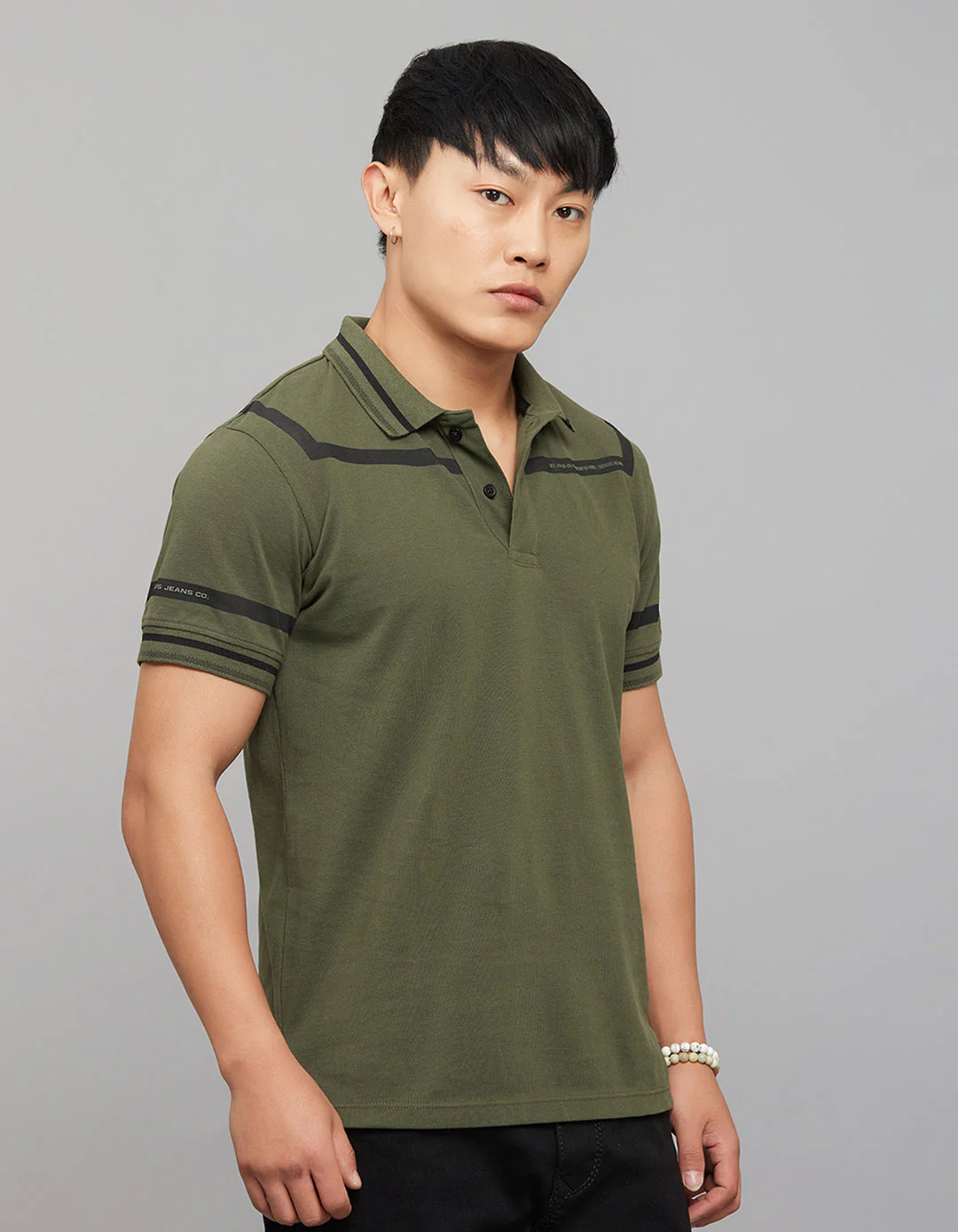 Military Green Half Sleeves Pique Polo Tee - Image 4
