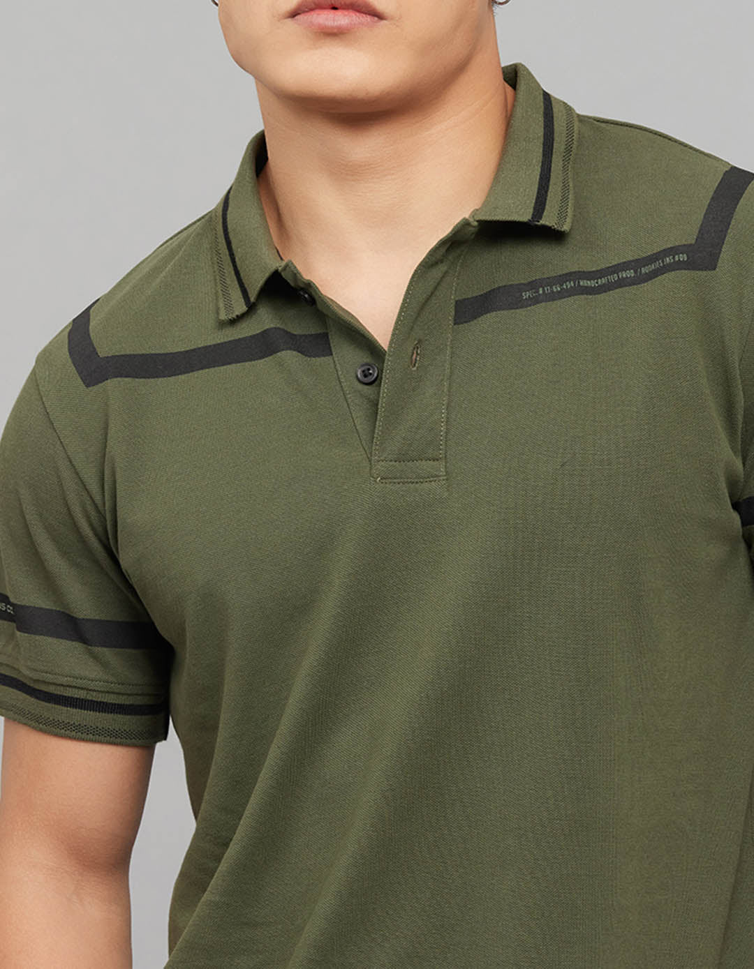 Military Green Half Sleeves Pique Polo Tee - Image 5