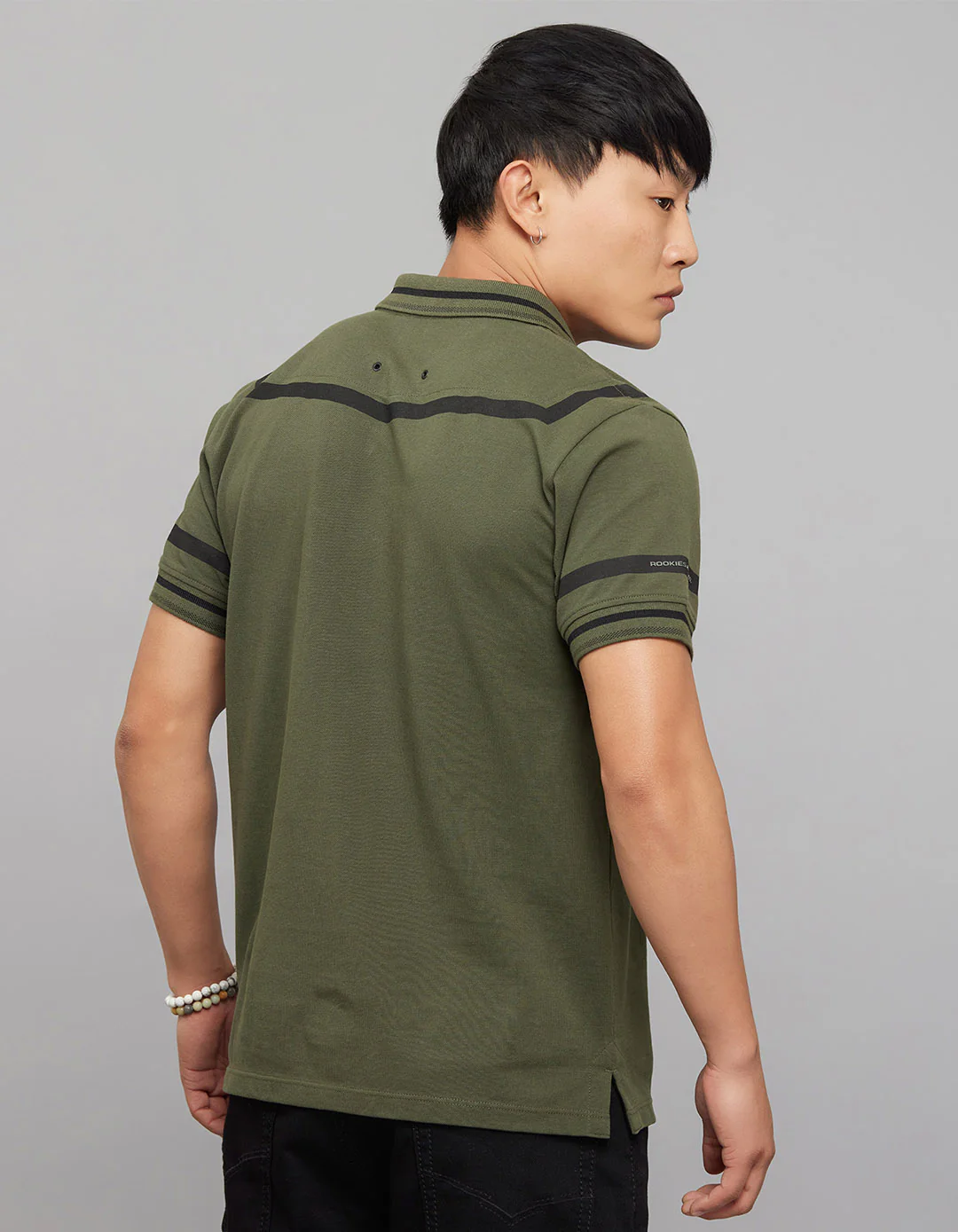 Military Green Half Sleeves Pique Polo Tee - Image 6