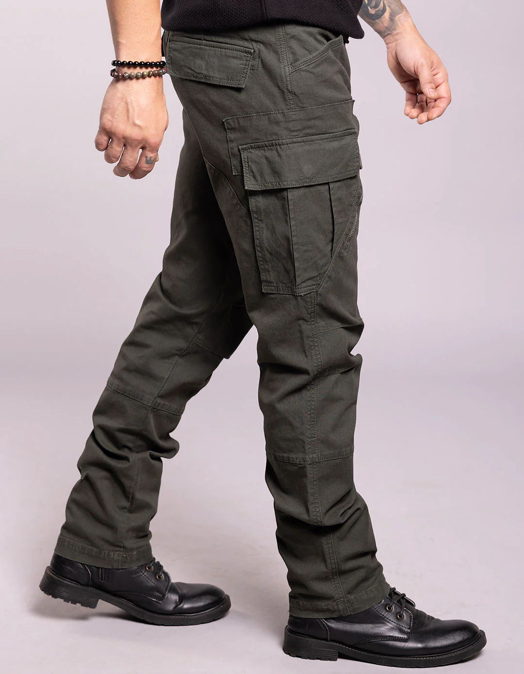 Military Green Regular Fit Cargo Pant - Image 5