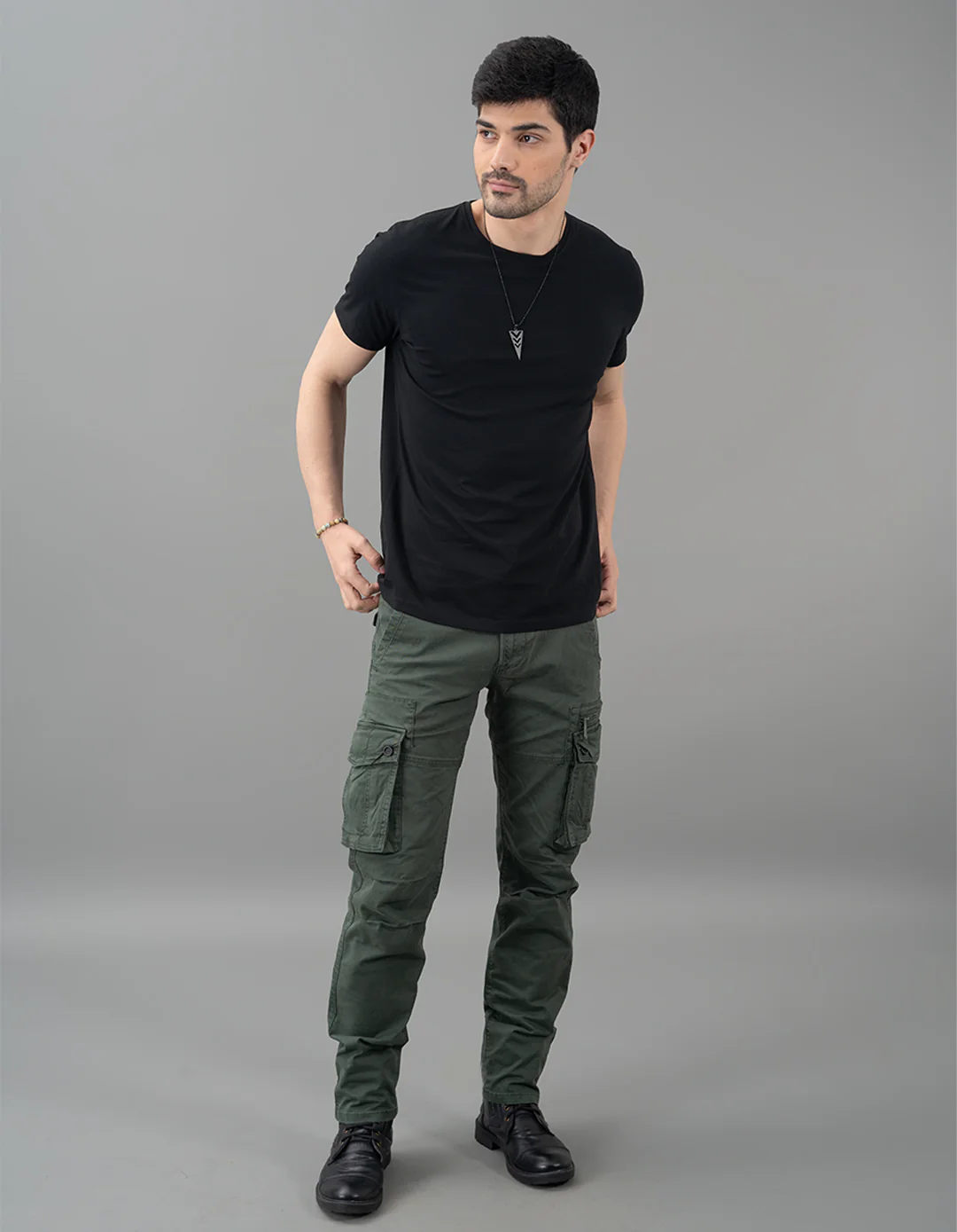 Military Green Regular Fit Cargo Pant - Image 2