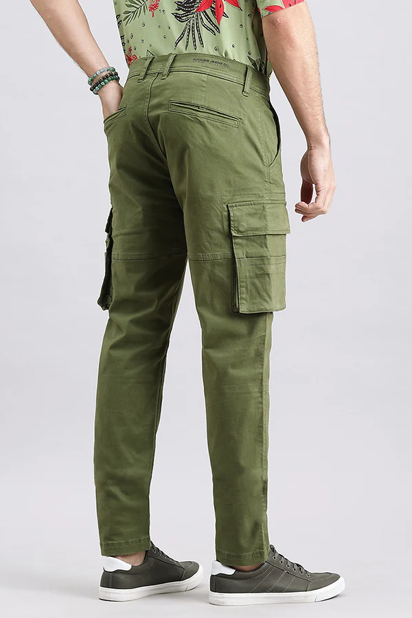 Military Green Regular Fit Cargo Pant - Image 4