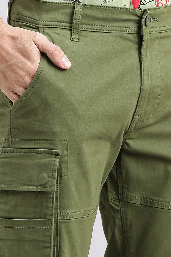 Military Green Regular Fit Cargo Pant - Image 6