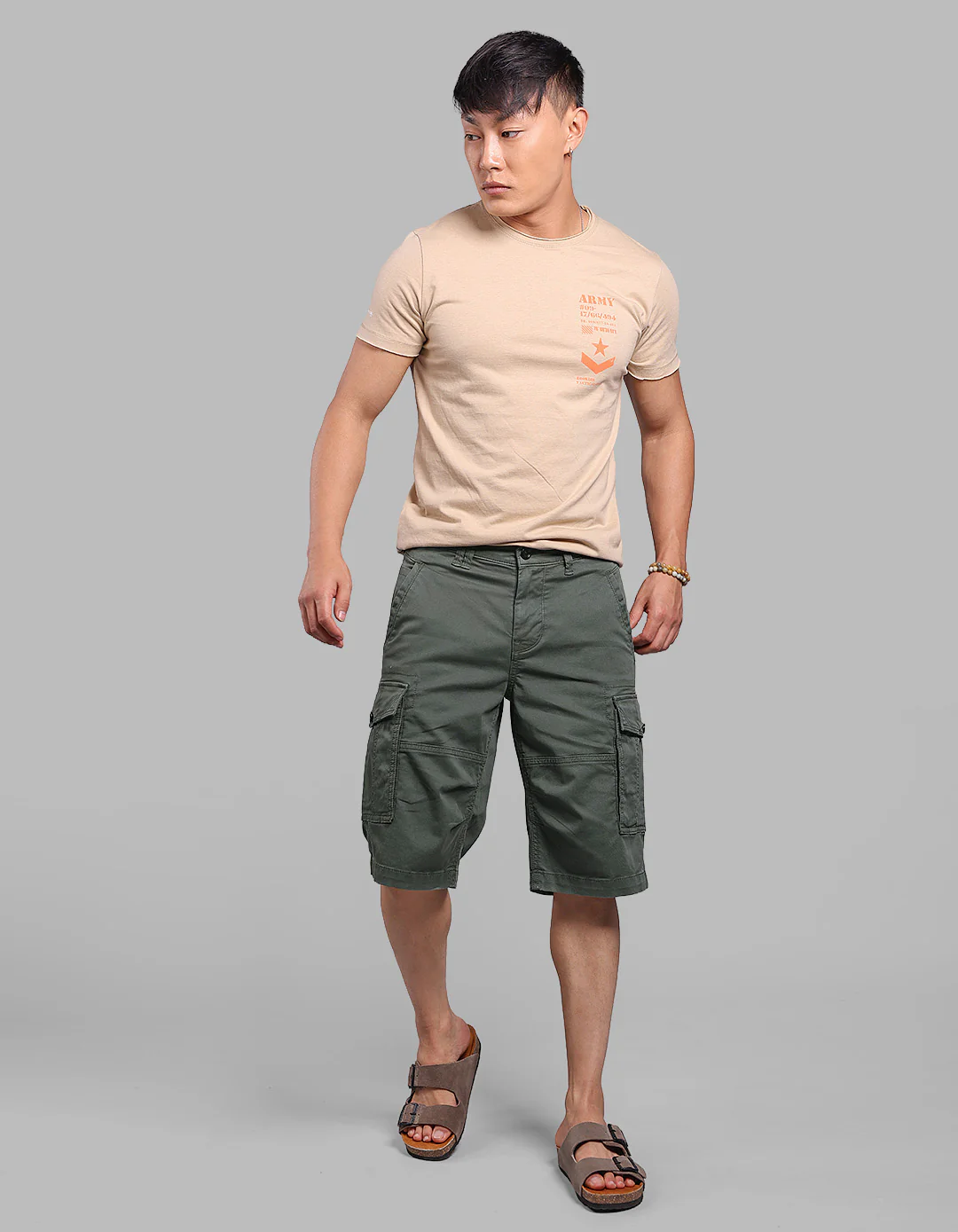 Military Green Stretch Cargo Short - Image 2