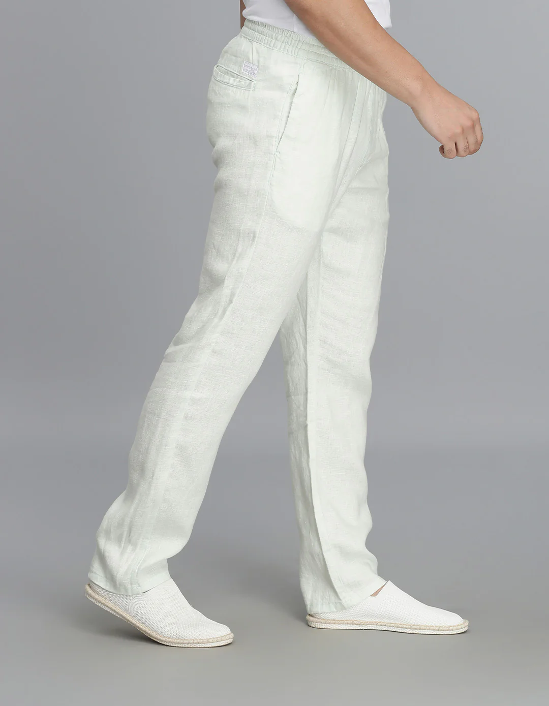 Mint Green 100% Linen Pant - Image 4