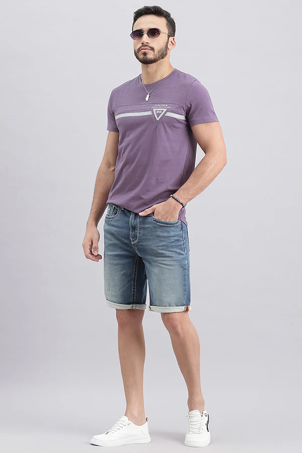 Mulled Grape Half Sleeve Round Neck Tee - Image 2