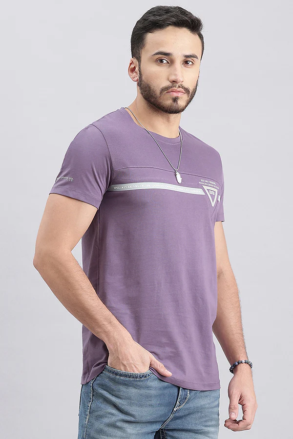 Mulled Grape Half Sleeve Round Neck Tee - Image 3