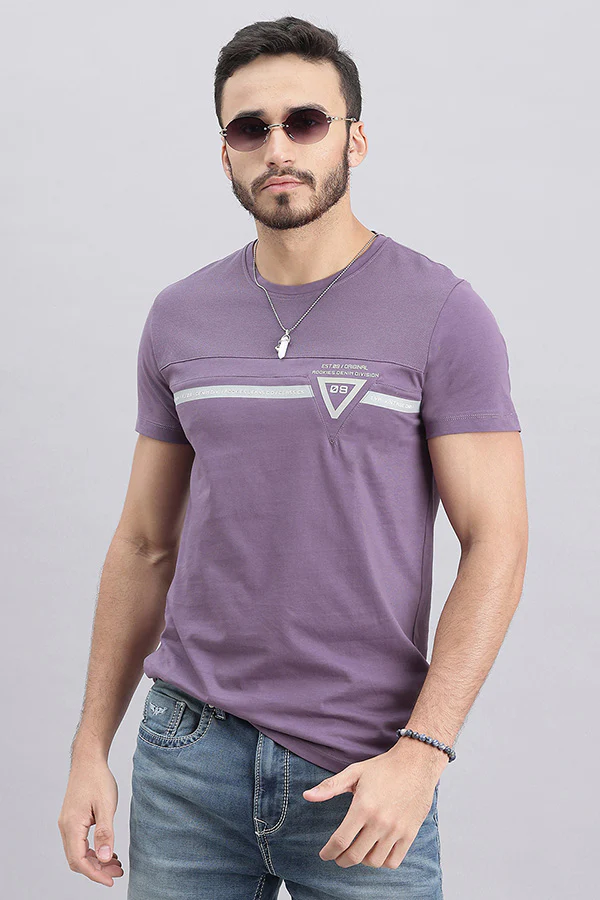 Mulled Grape Half Sleeve Round Neck Tee - Image 6
