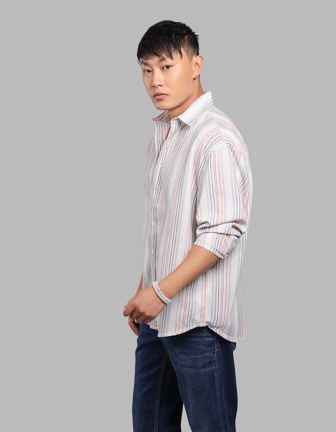 Multi Color Full Sleeve Stripe Shirt - Image 3