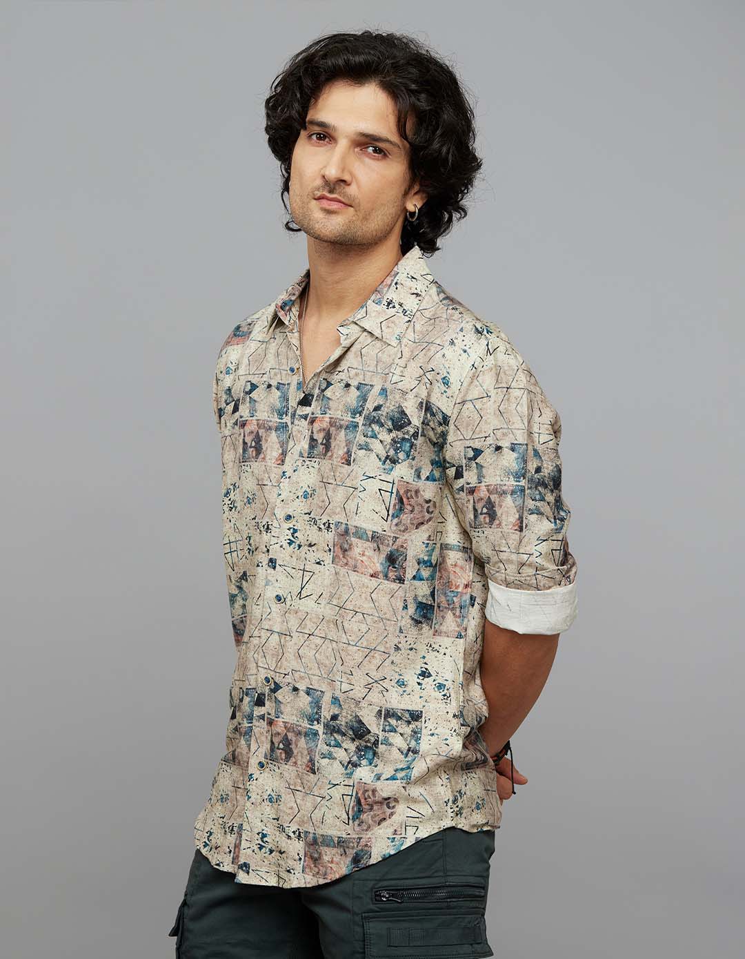 Multi Color Full Sleeves Printed Shirt - Image 3
