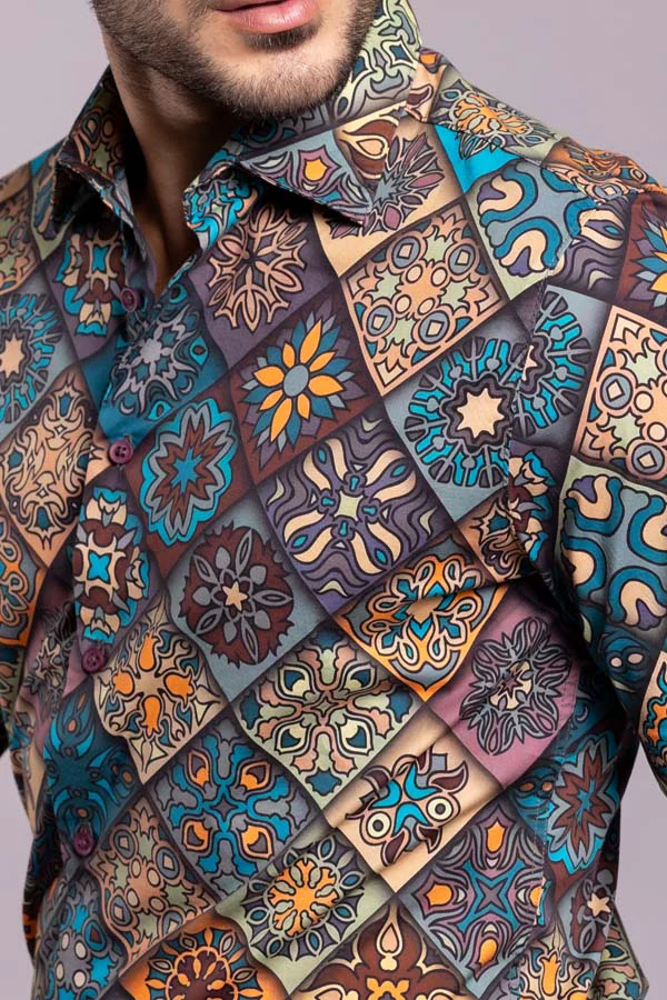 Multi Color Full Sleeves Printed Shirt - Image 6