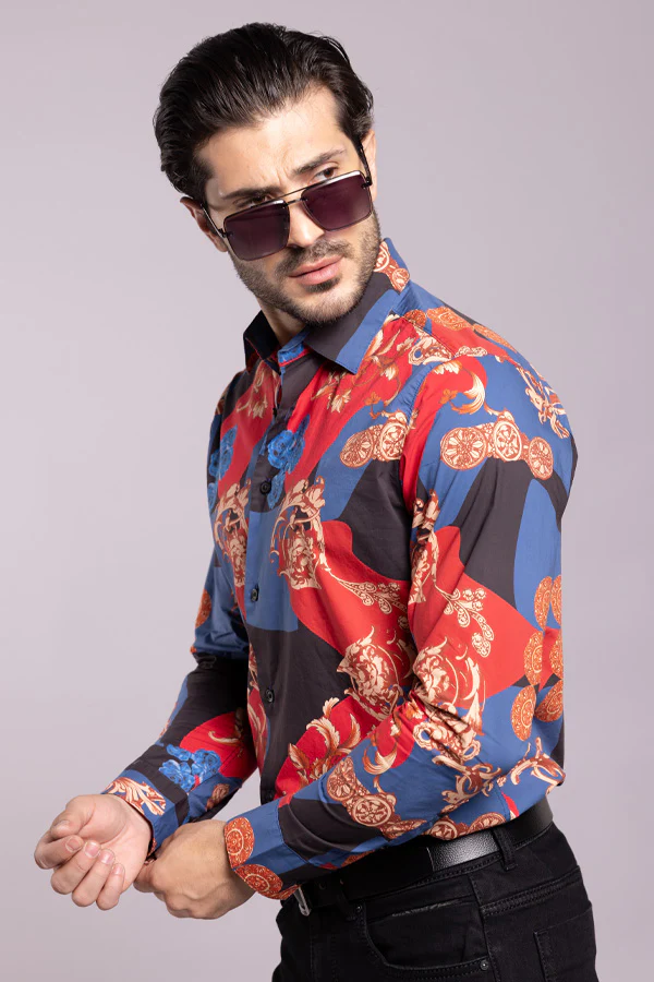 Multi Color Full Sleeves Printed Shirt - Image 3