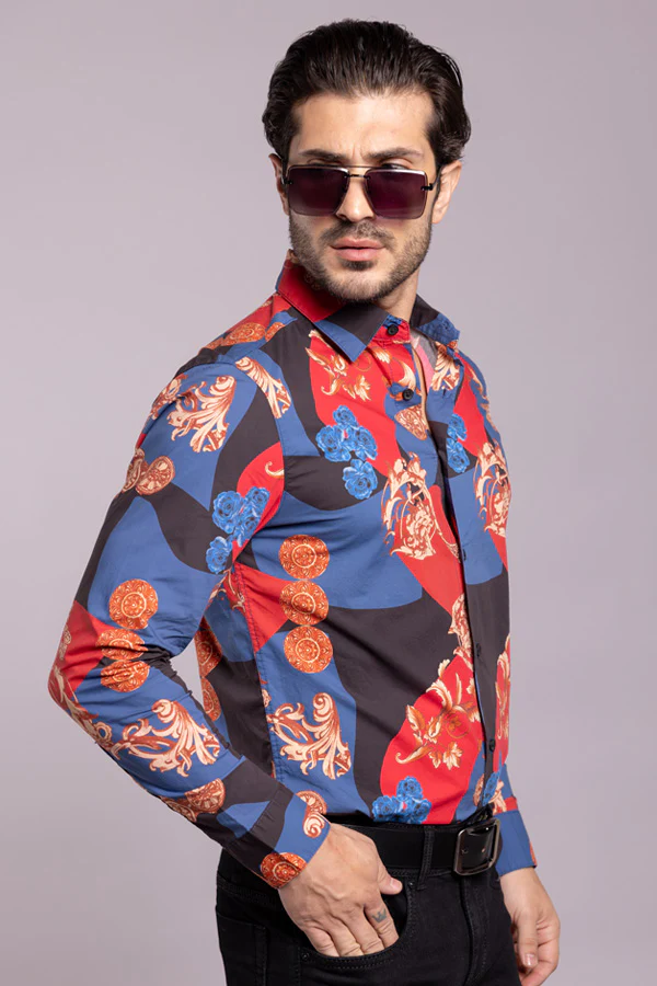 Multi Color Full Sleeves Printed Shirt - Image 4