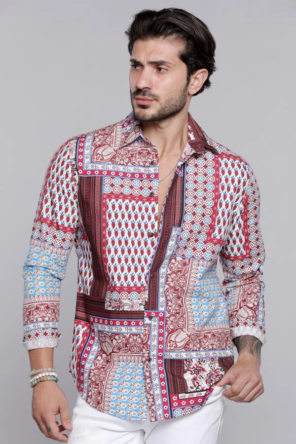 Multi Color Full Sleeves Printed Shirt