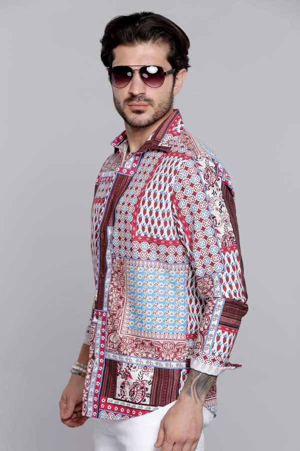 Multi Color Full Sleeves Printed Shirt - Image 3
