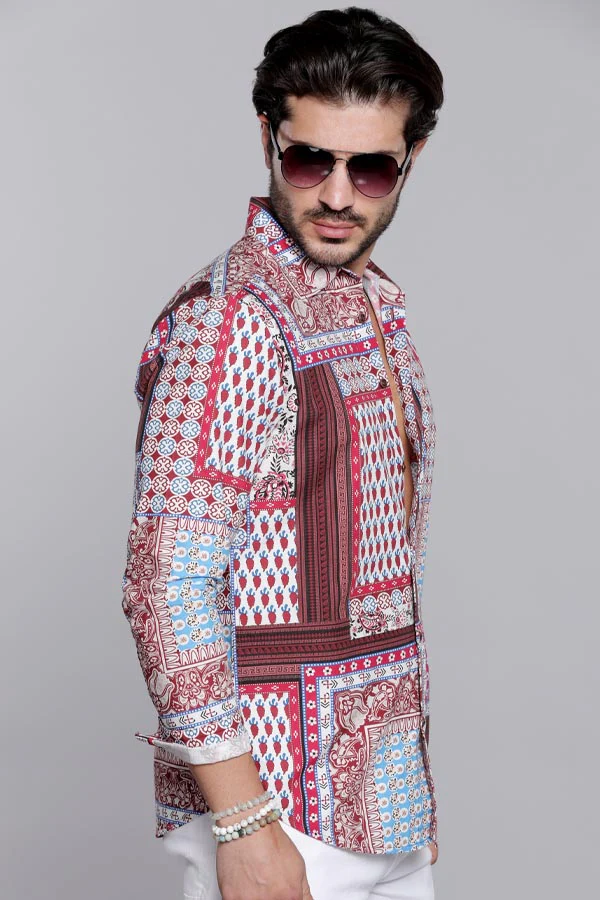 Multi Color Full Sleeves Printed Shirt - Image 4