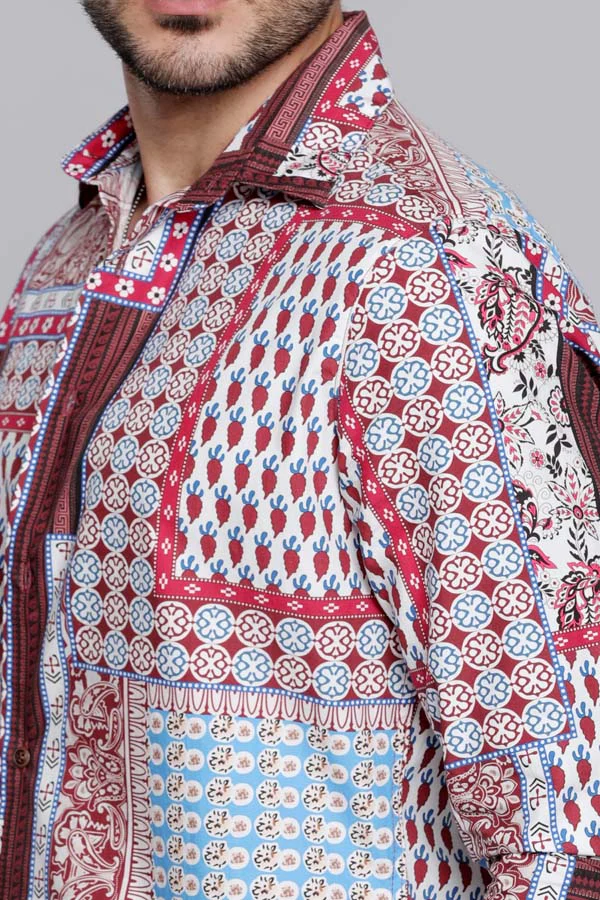 Multi Color Full Sleeves Printed Shirt - Image 6