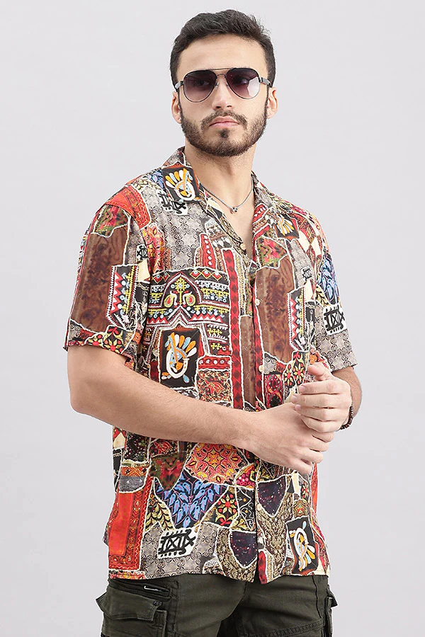 Multi Color Half Sleeve Printed Shirt - Image 3