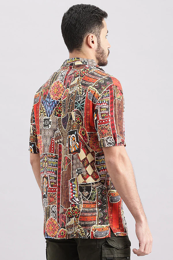 Multi Color Half Sleeve Printed Shirt - Image 4