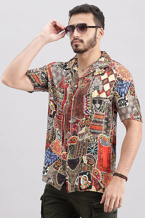 Multi Color Half Sleeve Printed Shirt - Image 5