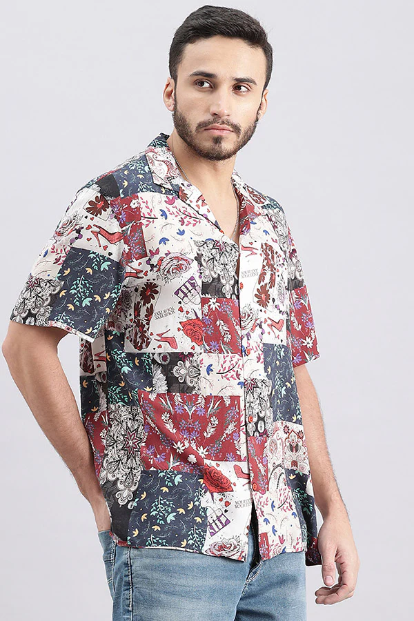 Multi Color Half Sleeve Printed Shirt - Image 3