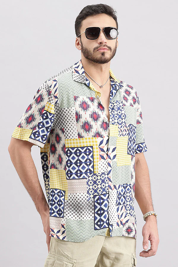 Multi Color Half Sleeve Printed Shirt - Image 3