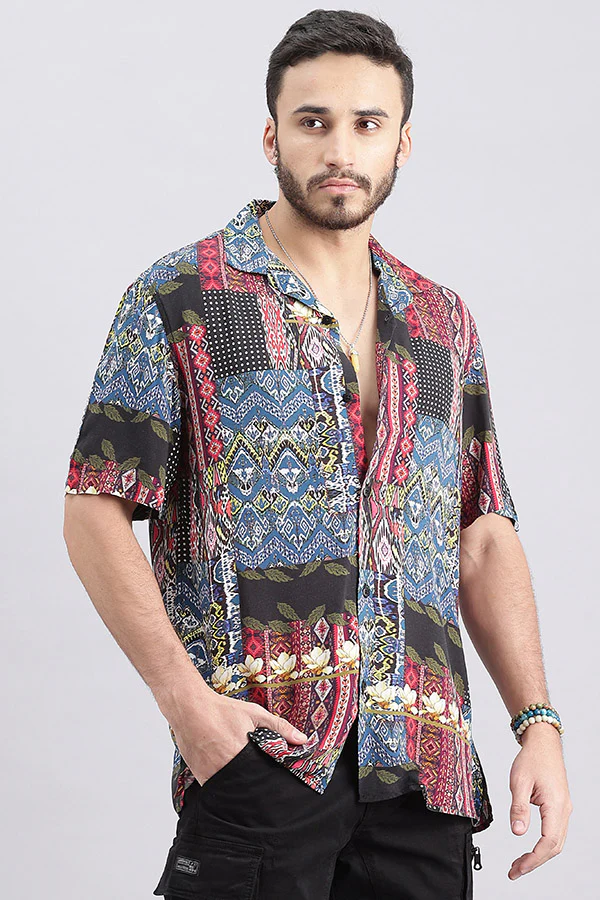 Multi Color Half Sleeve Printed Shirt - Image 3