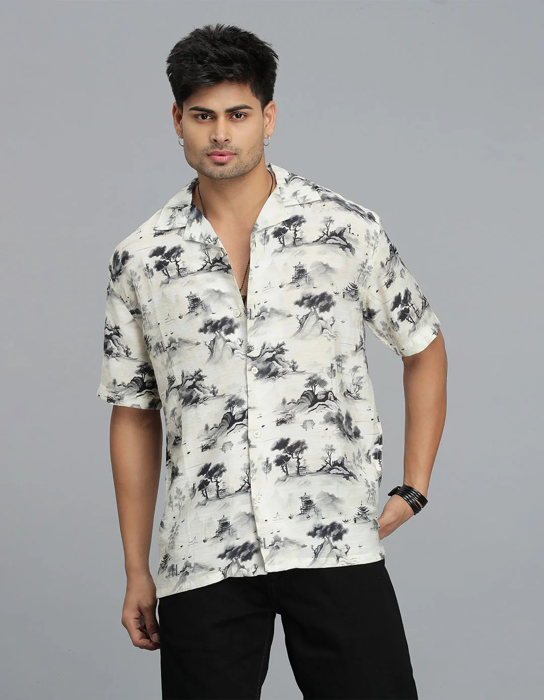 Multi Color Half Sleeves Printed Shirt