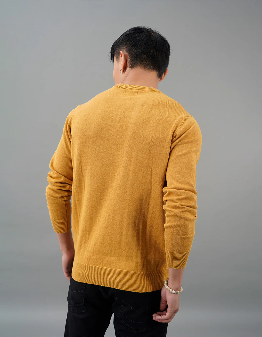 Mustard Round Neck Flatknit Tee - Image 5