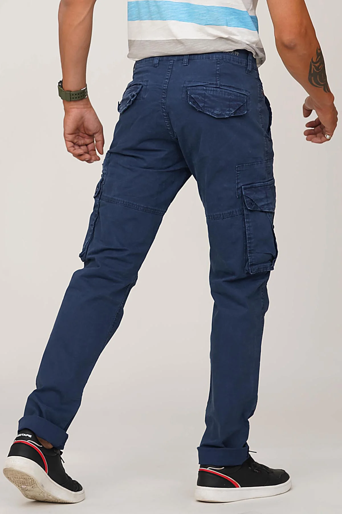 Navy Regular Fit Cargo Pant - Image 3