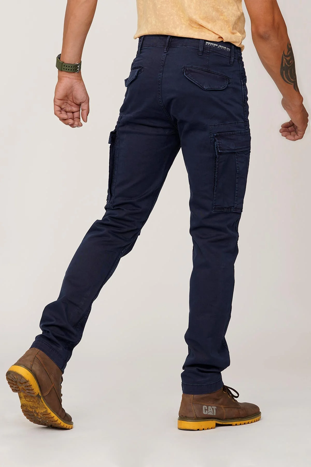 Navy Regular Fit Cargo Pant - Image 3