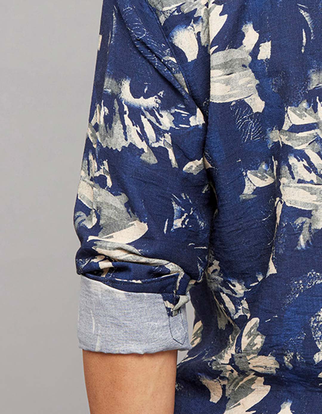 Navy Full Sleeves Printed Shirt - Image 7